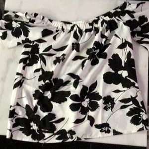 Black and white blouse